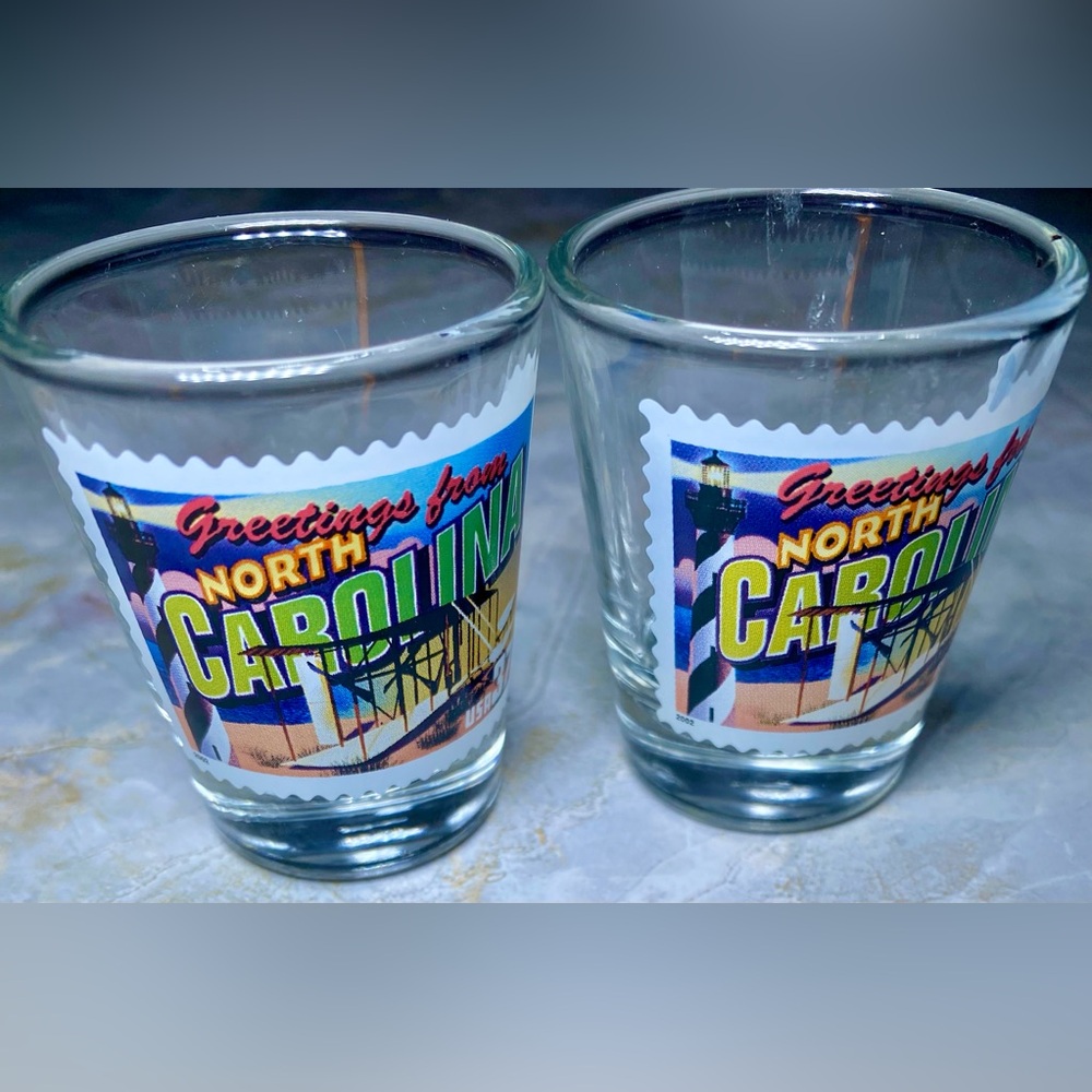 Greetings From North Carolina Shot Glasses, 2 Ct‎